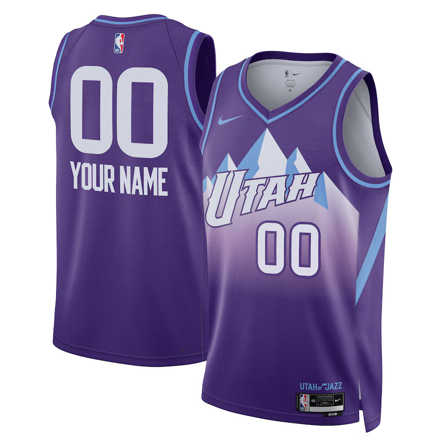 Men Utah Jazz Nike Purple City Edition 2024-25 Custom Swingman NBA Jersey->san antonio spurs->NBA Jersey